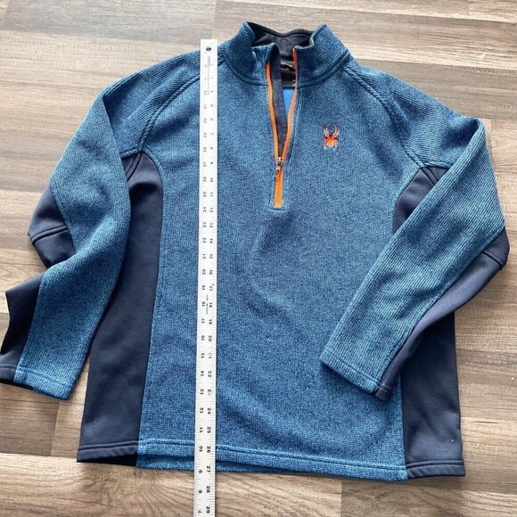 Spyder Sweatshirt MensL Blue Outbound Long Sleeve Half Zip Fleece Pullover - Picture 7 of 9